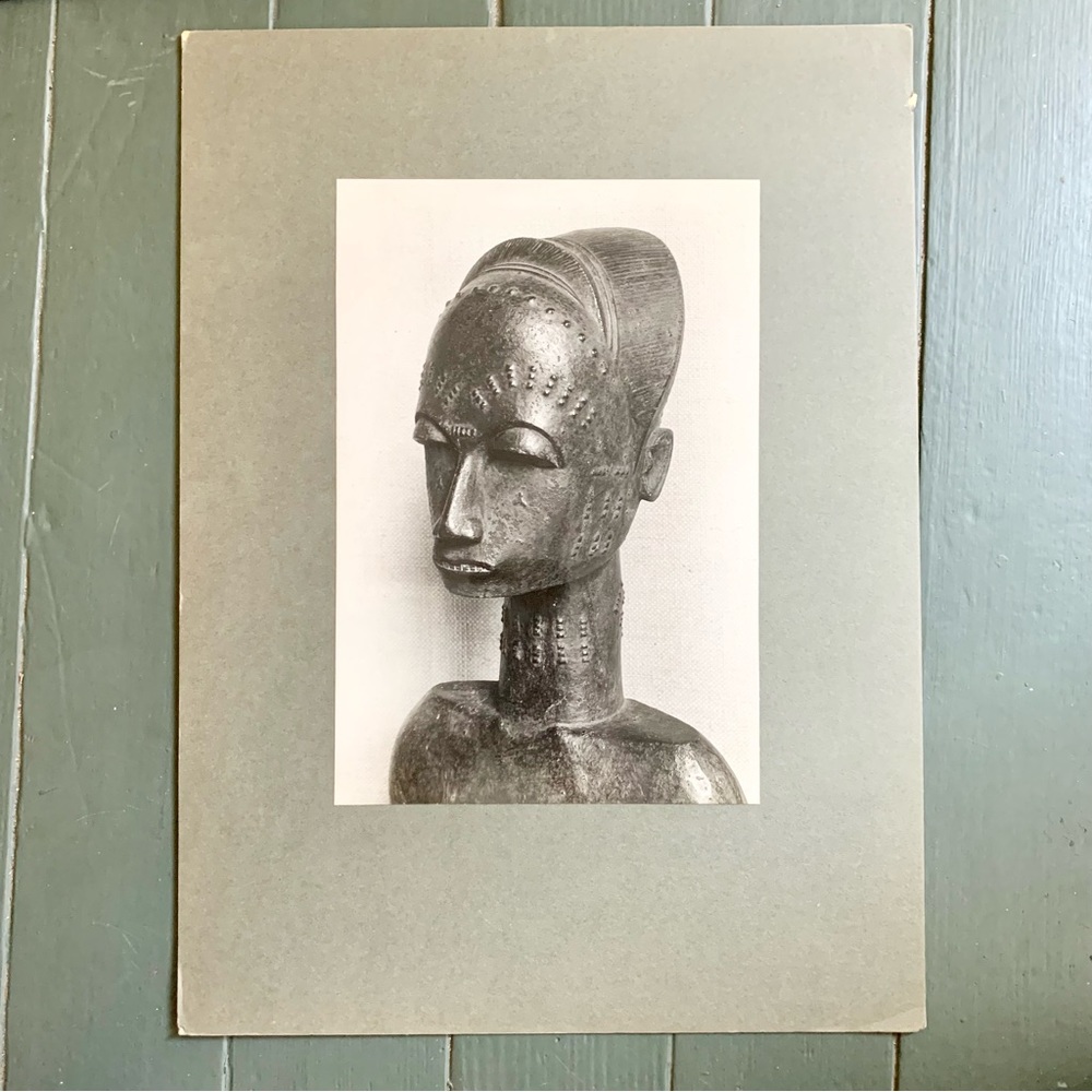 Rare Vintage Black and White Photograph: African Statue Artifact